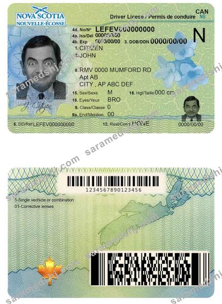 Canada Nova Scotia driving license